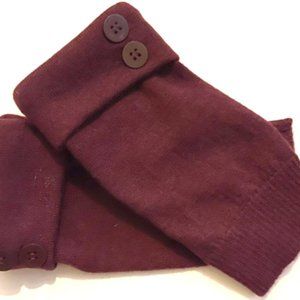 FINGERLESS GLOVES PURPLE RED MAROON MERINO WOOL S - M SMALL MEDIUM ARM WARMERS
